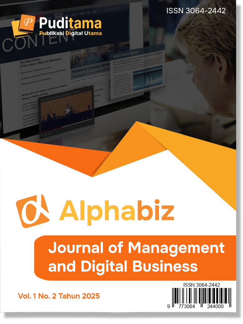 					View Vol. 1 No. 2 (2025): Alphabiz: Journal of Management and Digital Business
				
